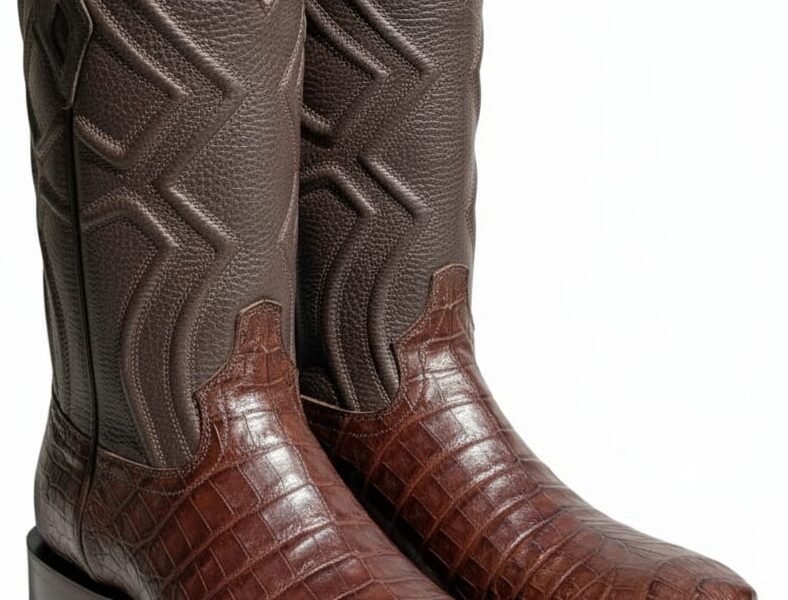 Bota Bulldog de Cocodrilo Vino