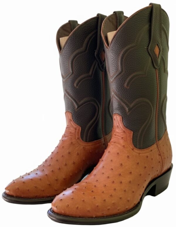 Bota Oval de Avestruz Cognac