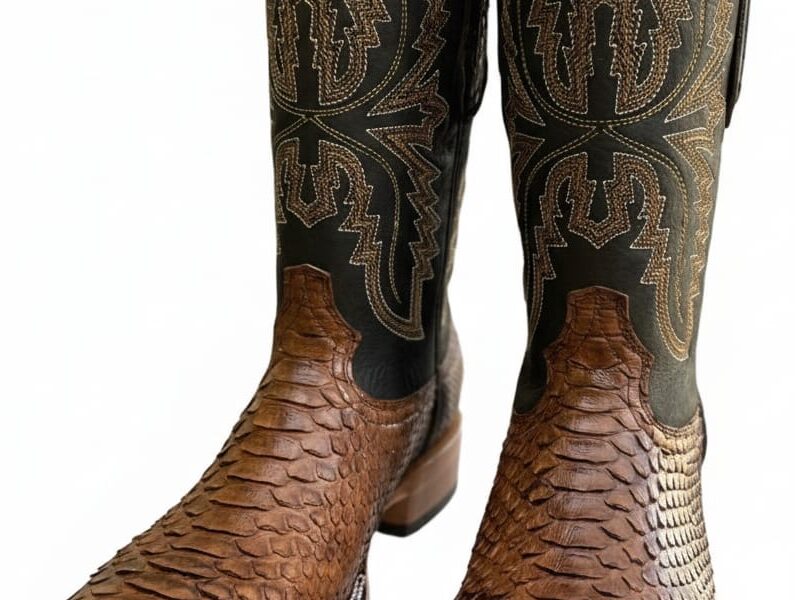 Bota Bulldog de Python Tabaco