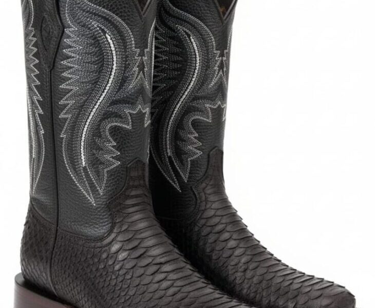 Bota Bulldog de Python Negro