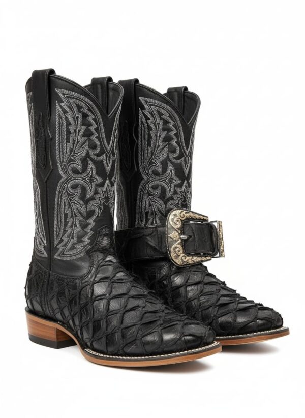 Bota Bulldog de Pirarucu Negro Combo