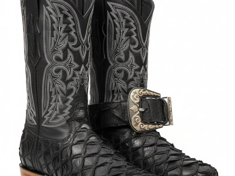 Bota Bulldog de Pirarucu Negro Combo